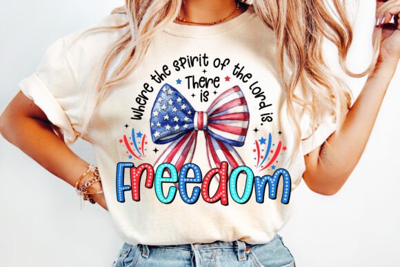 4th of July Christian Coquette PNG: T-Shirt Designs