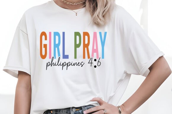 Girl Pray PNG: Christian Quote SVG PNG for T-Shirt Designs