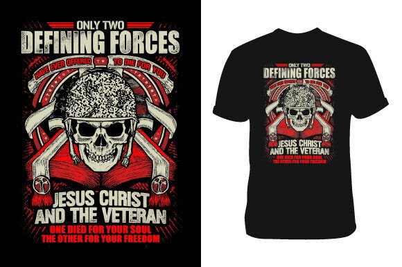 Jesus Christ and the Veteran T-shirt Des
