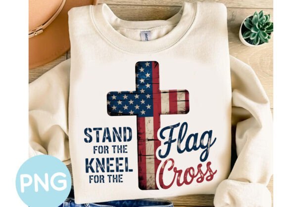 Usa Flag Cross Png, Christian 4th of Jul T-Shirt Designs